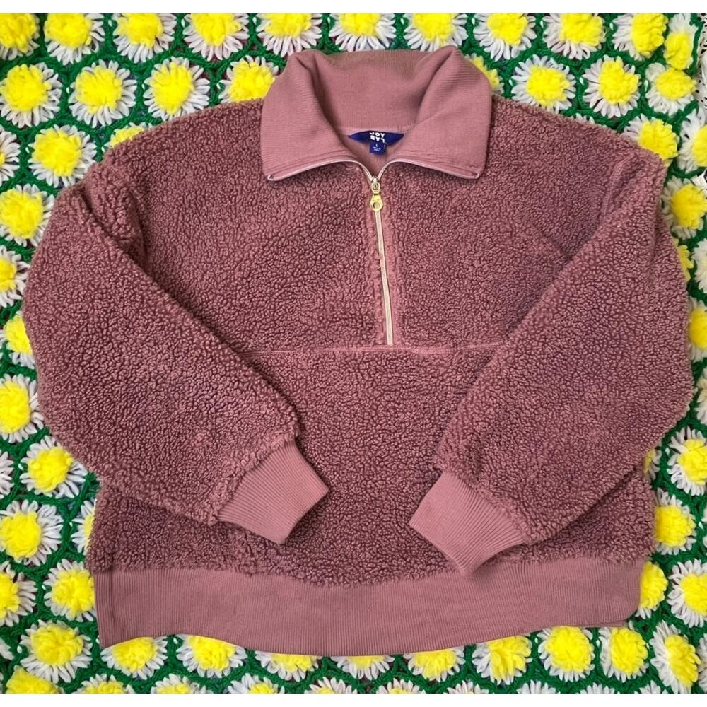 JoyLab Sherpa Pink Quarter Zip Pull Over Jacket - Picture 6 of 10